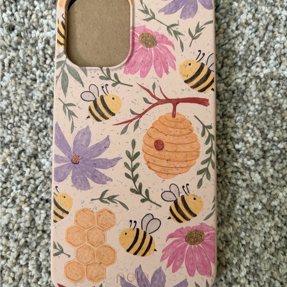 Bee and Floral Pattern Phone Case
